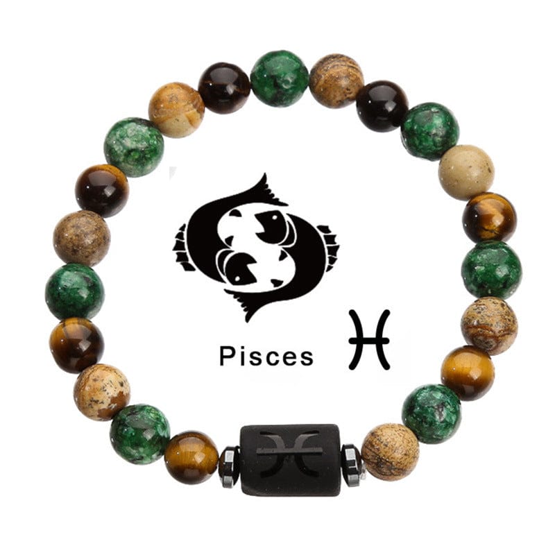Twelve Zodiac Tiger Eye Beads Bracelet - GalaxGrace Bestgift