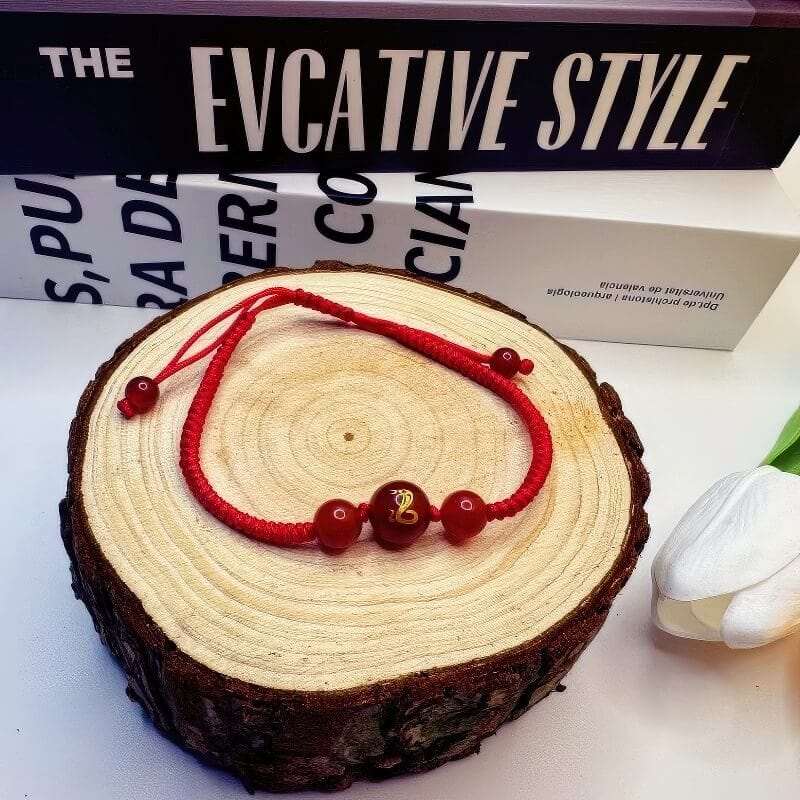 Red Agate Twelve Zodiac Red String Luck Bracelet - GalaxGrace Bestgift