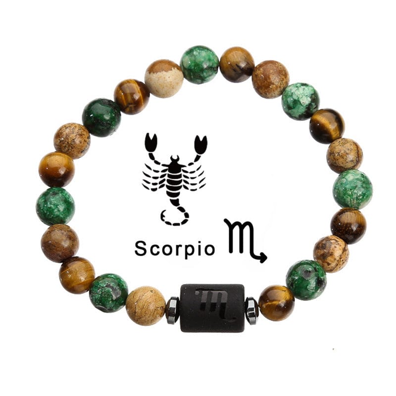 Twelve Zodiac Tiger Eye Beads Bracelet - GalaxGrace Bestgift