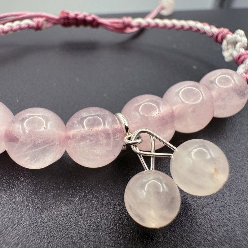 Semi-molasses Peach Natural Pink Crystal String Bracelet - GalaxGrace Bestgift