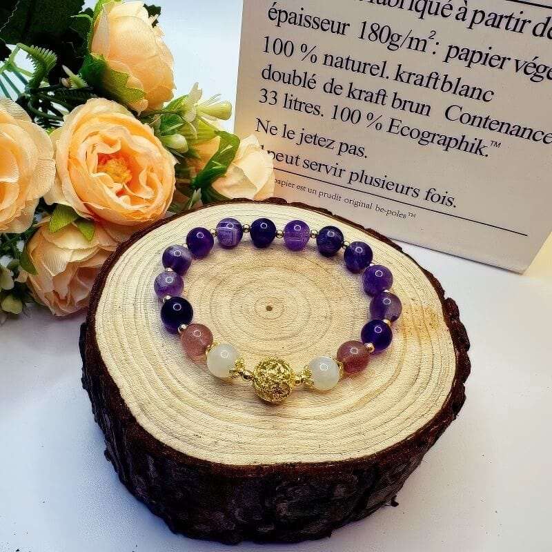 Simple Elegant Natural Amethyst Fortune Bracelet - GalaxGrace Bestgift