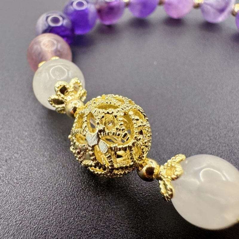 Simple Elegant Natural Amethyst Fortune Bracelet - GalaxGrace Bestgift