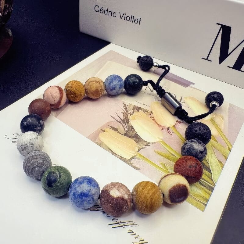 Solar System Eight Planets Stone Bracelet - GalaxGrace Bestgift