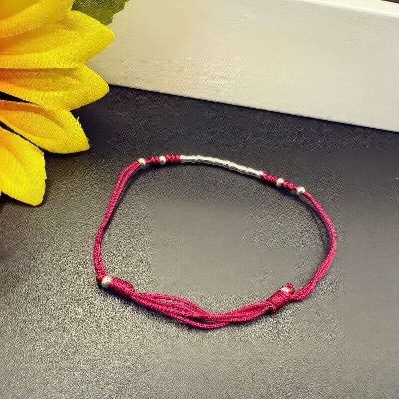 Sterling Silver Bamboo Red String Bracelet - GalaxGrace Bestgift