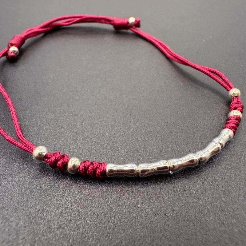Sterling Silver Bamboo Red String Bracelet - GalaxGrace Bestgift