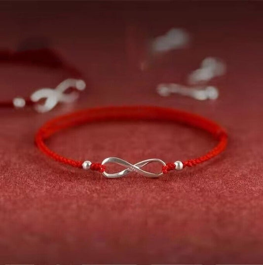 Sterling Silver Good Luck Red String Bracelet - GalaxGrace Bestgift