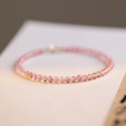 Strawberry Crystal Bracelet 3mm Extremely Thin - GalaxGrace Bestgift