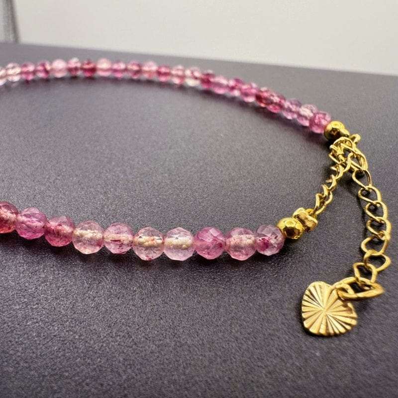 Strawberry Crystal Bracelet 3mm Extremely Thin - GalaxGrace Bestgift4