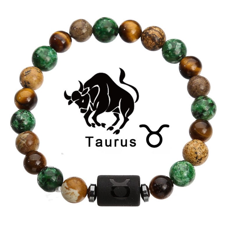 Twelve Zodiac Tiger Eye Beads Bracelet - GalaxGrace Bestgift