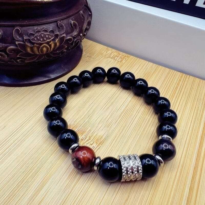 Tiger Eye Obsidian Beaded Bracelet - GalaxGrace Bestgift
