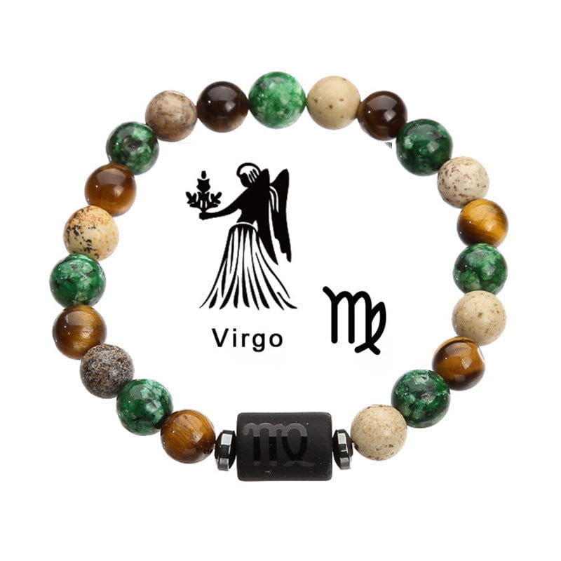 Twelve Zodiac Tiger Eye Beads Bracelet - GalaxGrace Bestgift