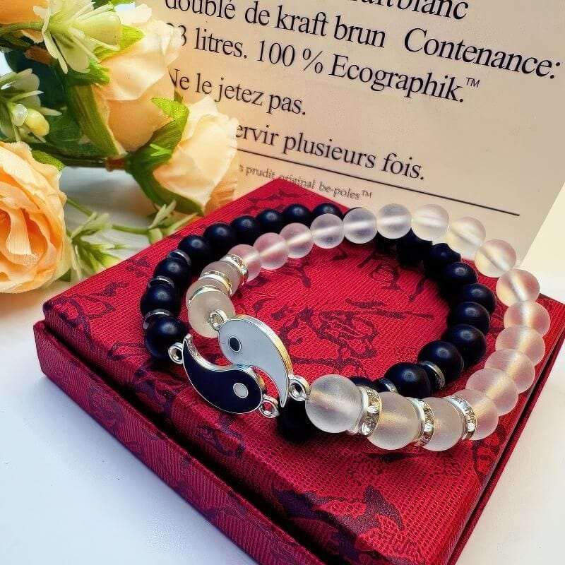 Volcanic Stone White Pine Couple Bracelets - GalaxGrace Bestgift