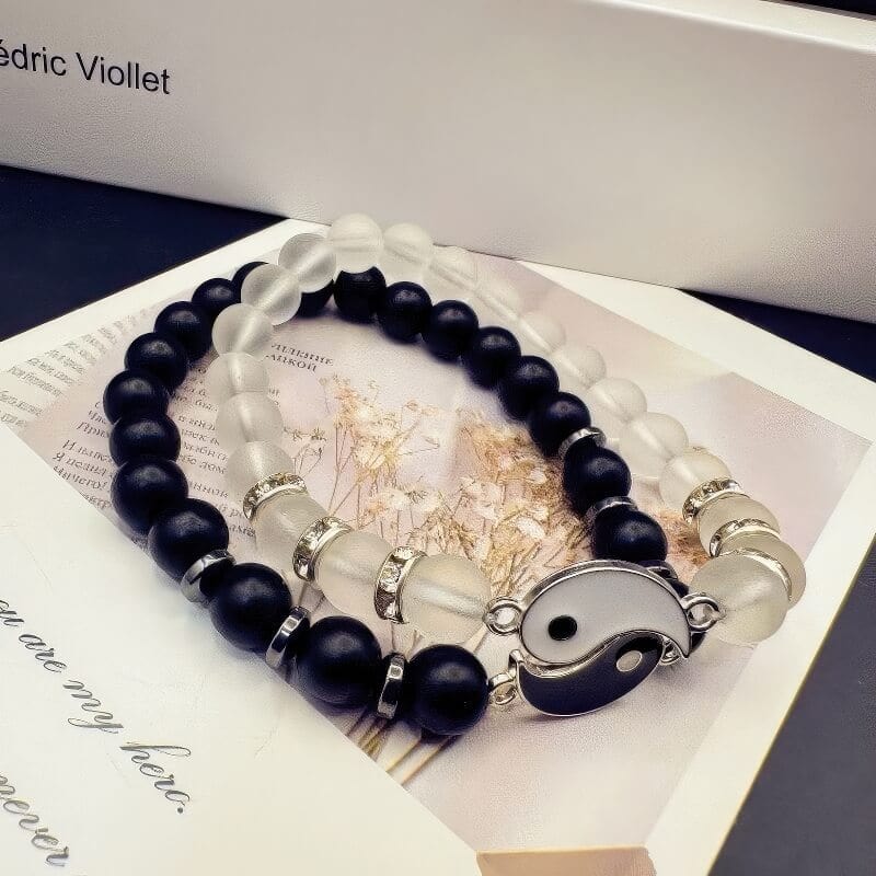 Volcanic Stone White Pine Couple Bracelets - GalaxGrace Bestgift