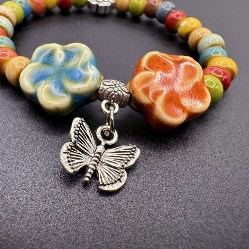 GalaxGraceChinese Ancient Ethnic Style Porcelain Bead Bracelet Bestgift