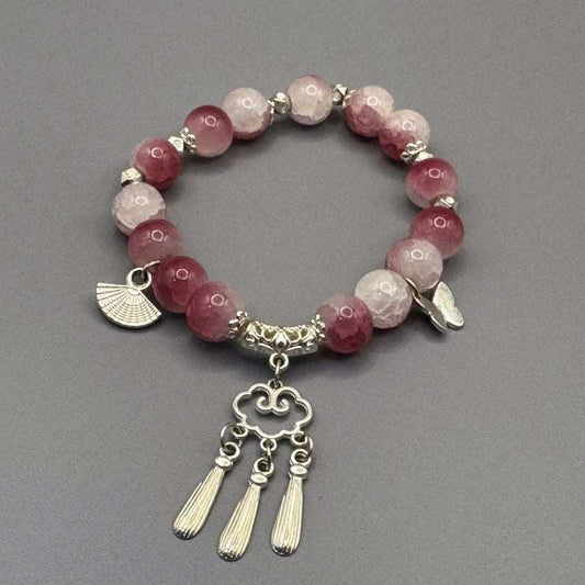 [GIFT ONLY] Peace Fan Colored Glass Beaded Bracelet - GalaxGrace