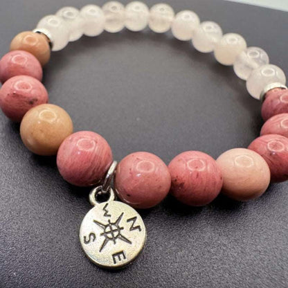 Compass Rose Quartz Bracelet - GalaxGrace Bestgift