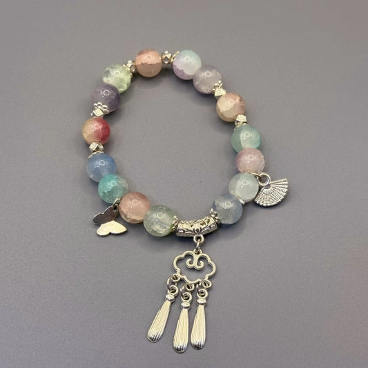[GIFT ONLY] Peace Fan Colored Glass Beaded Bracelet - GalaxGrace
