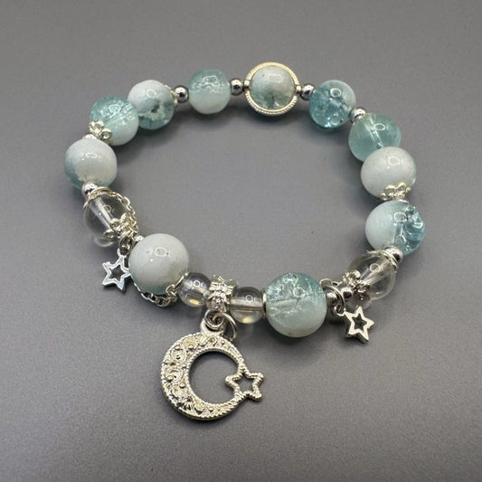 [GIFT ONLY] Colorful Burst Star and Moon Glass Beaded Bracelet - GalaxGrace