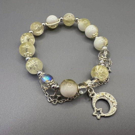 [GIFT ONLY] Colorful Burst Star and Moon Glass Beaded Bracelet - GalaxGrace
