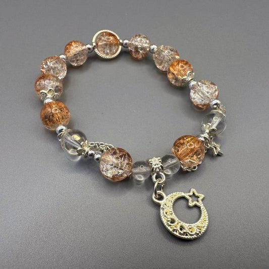 [GIFT ONLY] Colorful Burst Star and Moon Glass Beaded Bracelet - GalaxGrace