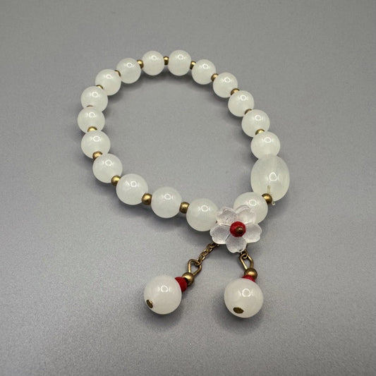 [GIFT ONLY] Camellia Glass Beaded Bracelet - GalaxGrace