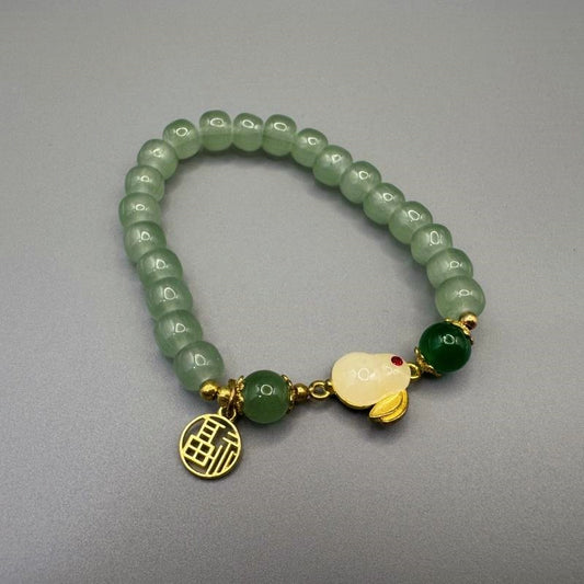 [GIFT ONLY] Jade Rabbit Glass Beaded Bracelet - GalaxGrace