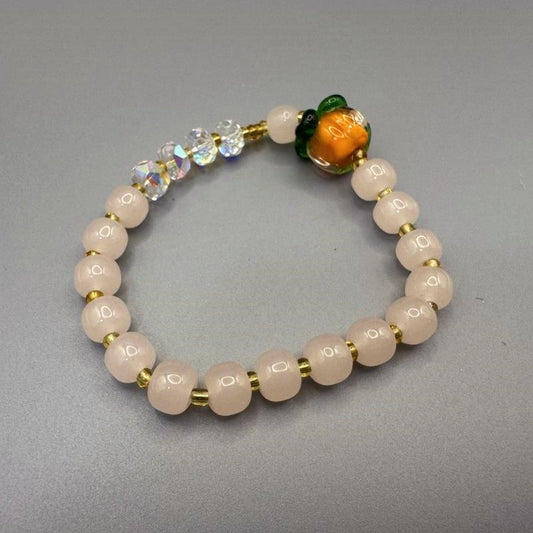 [GIFT ONLY] Persimmon Glass Beaded Bracelet - GalaxGrace