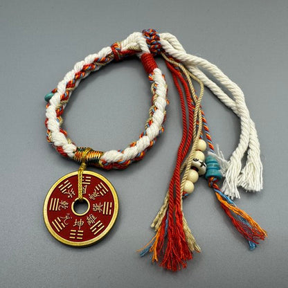 GalaxGrace Retro Mountain Ghost Coin Braided Bracelet Best Gift 1