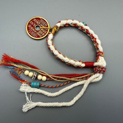 GalaxGrace Retro Mountain Ghost Coin Braided Bracelet Best Gift 2
