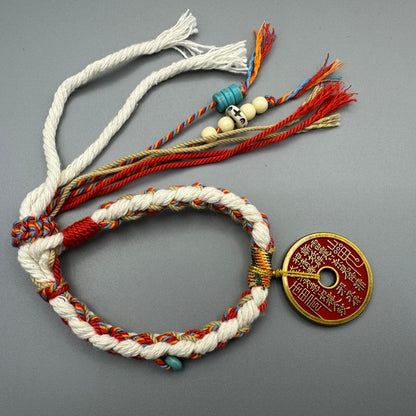 GalaxGrace Retro Mountain Ghost Coin Braided Bracelet Best Gift 4