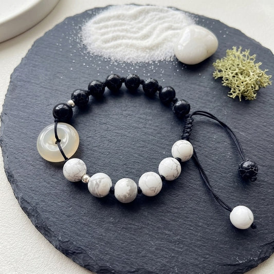 GalaxGrace Agate Tai Chi Safety Buckle Bracelet Best Gift