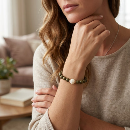 GalaxGrace Bodhi Lotus Green Sandalwood Bracelet Best Gift 3