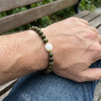 GalaxGrace Bodhi Lotus Green Sandalwood Bracelet Best Gift 8