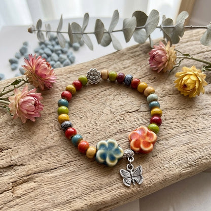 GalaxGrace Chinese Ancient Ethnic Style Porcelain Bead Bracelet Best Gift 1