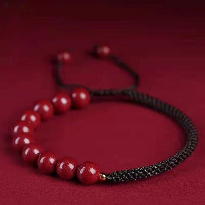 GalaxGrace Chinese Cinnabar Black String Bracelet Best Gift