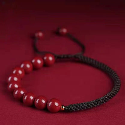 GalaxGrace Chinese Cinnabar Black String Bracelet Best Gift