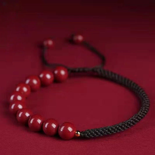 GalaxGrace Chinese Cinnabar Black String Bracelet Best Gift