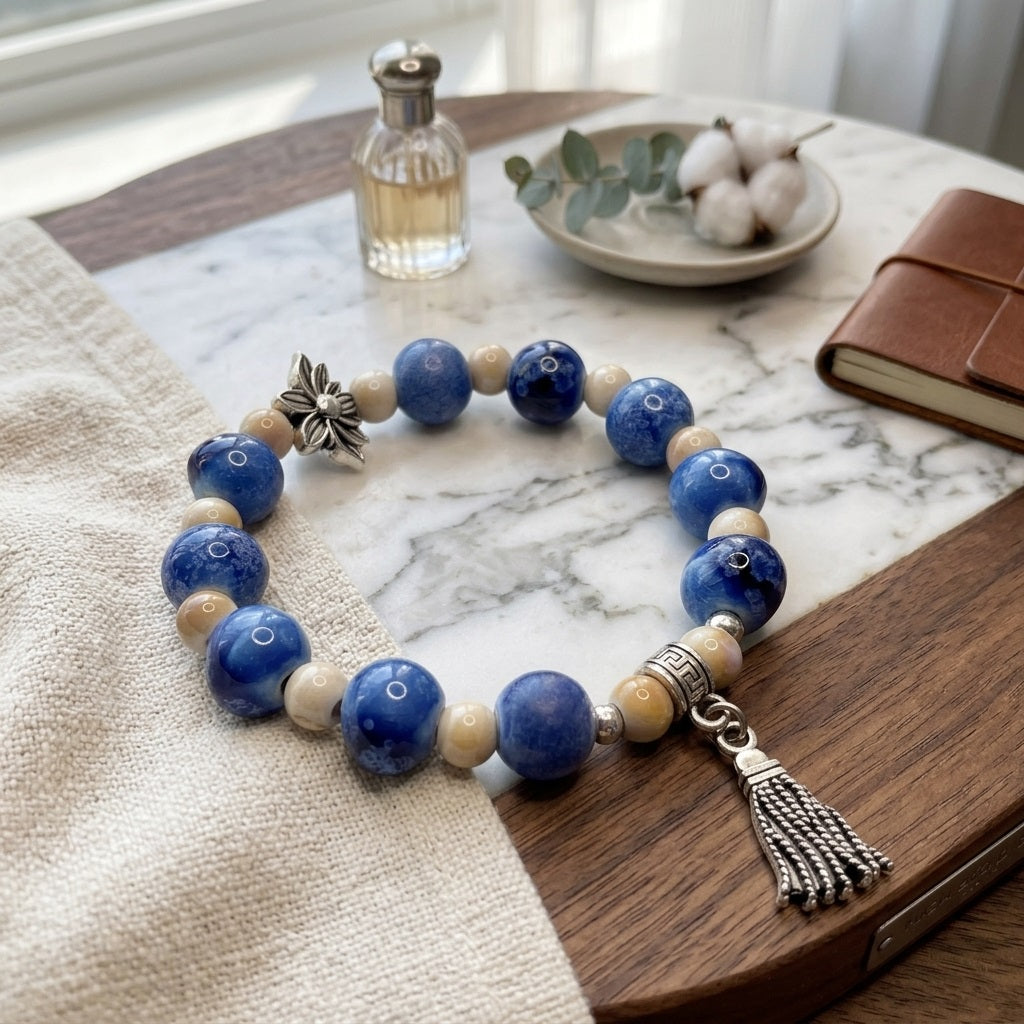GalaxGrace Chinese Kiln-changed Autumn Farewell Porcelain Bracelet Best Gift