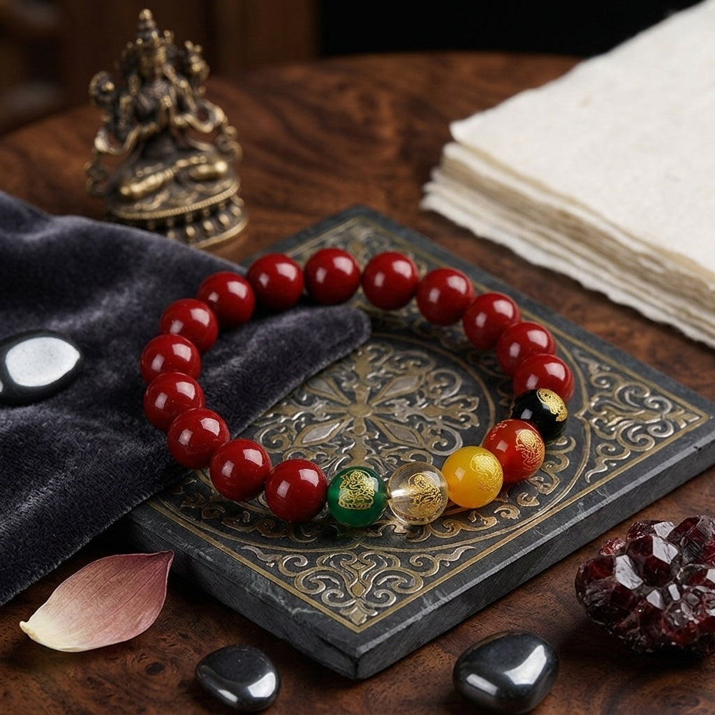 GalaxGrace Cinnabar Five-Way God of Wealth Bracelet Best Gift 2