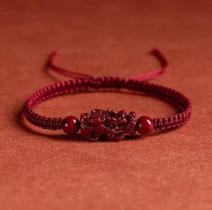 GalaxGrace Cinnabar Pixiu Red String Bracelet Zodiac Year Best Gift 0