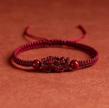 GalaxGrace Cinnabar Pixiu Red String Bracelet Zodiac Year Best Gift 0
