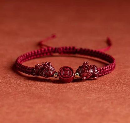 GalaxGrace Cinnabar Pixiu Red String Bracelet Zodiac Year Best Gift 00