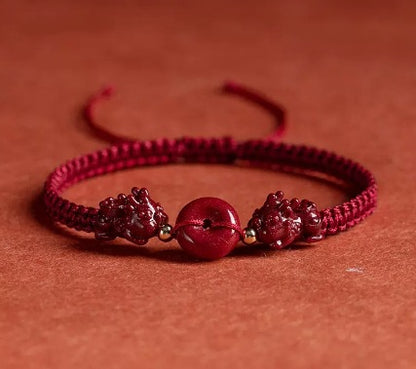 GalaxGrace Cinnabar Pixiu Red String Bracelet Zodiac Year Best Gift 000