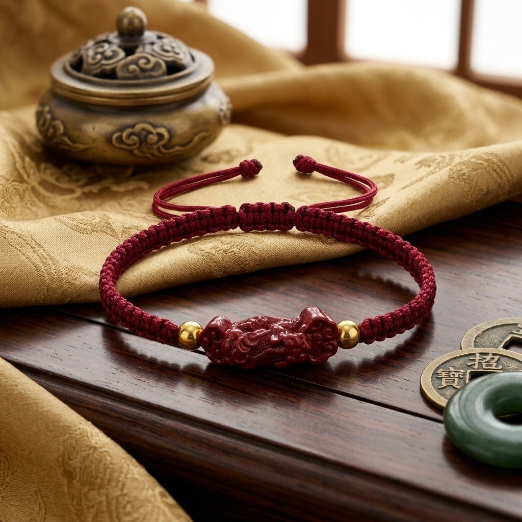 GalaxGrace Cinnabar Pixiu Red String Bracelet Zodiac Year Best Gift 2