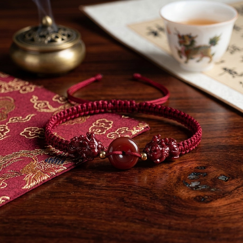 GalaxGrace Cinnabar Pixiu Red String Bracelet Zodiac Year Best Gift 4