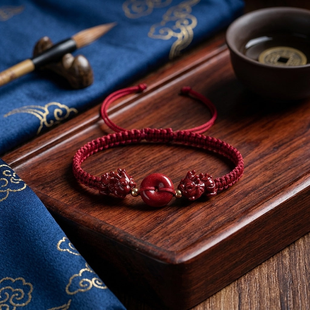 GalaxGrace Cinnabar Pixiu Red String Bracelet Zodiac Year Best Gift 5