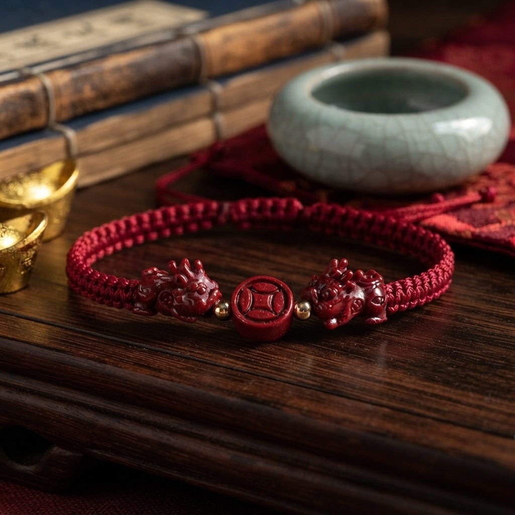 GalaxGrace Cinnabar Pixiu Red String Bracelet Zodiac Year Best Gift 7