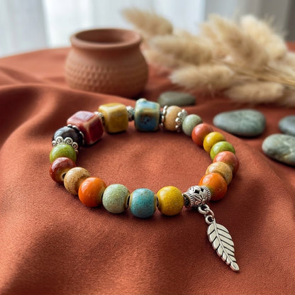 GalaxGrace Colorful Bead Luck and Fortune Porcelain Bracelet Best Gift 2