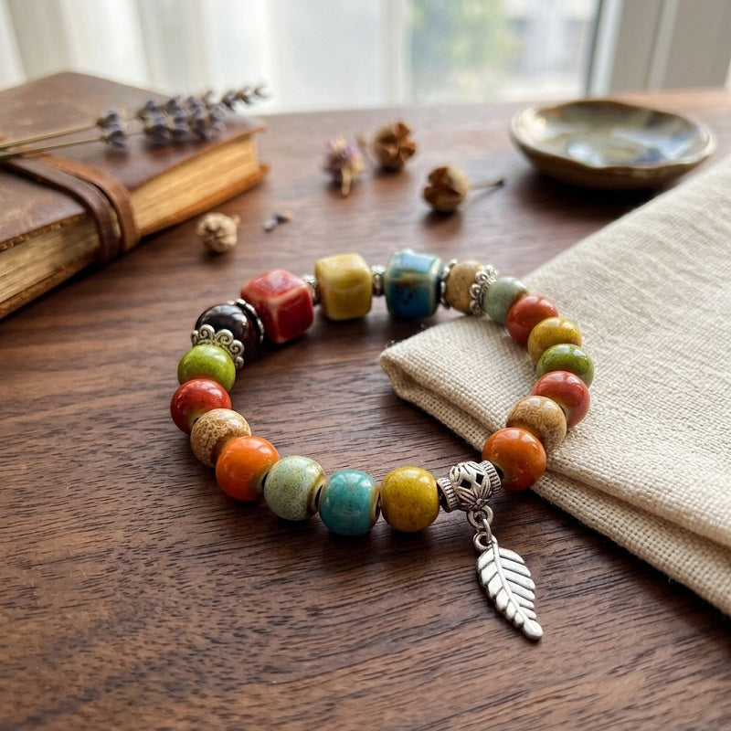 GalaxGrace Colorful Bead Luck and Fortune Porcelain Bracelet Best Gift 1
