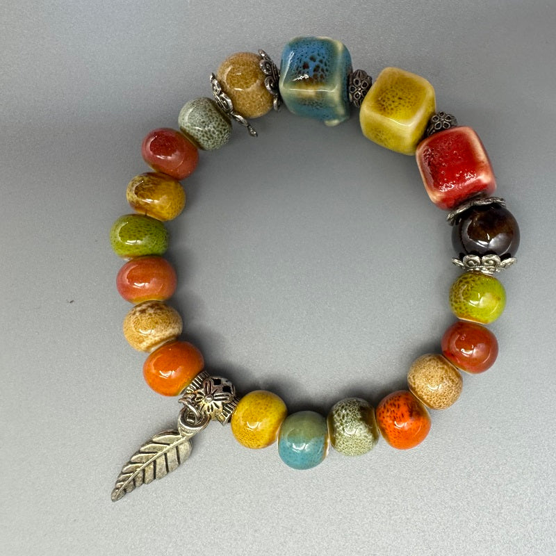 GalaxGrace Colorful Bead Luck and Fortune Porcelain Bracelet Best Gift 3